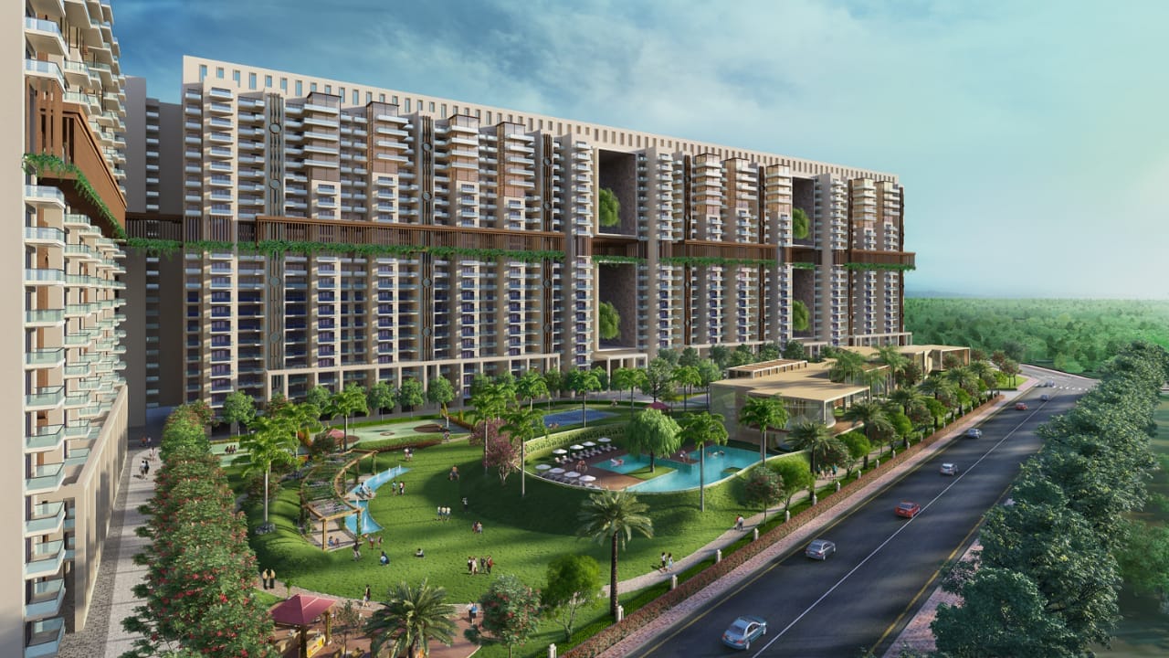 Aerial master view of residential complex